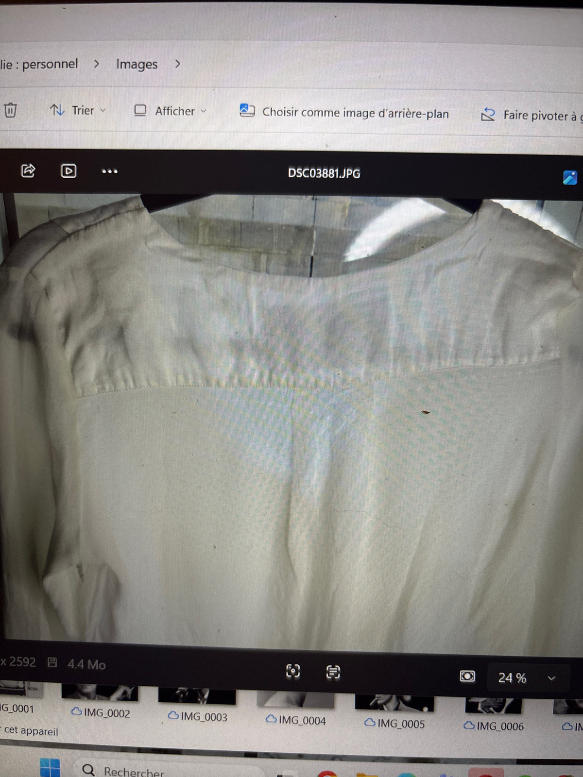 Chemisier en Soie Blanc Cassé Zadig & Voltaire DELUXE — Détails Plastron (Taille 36/38)