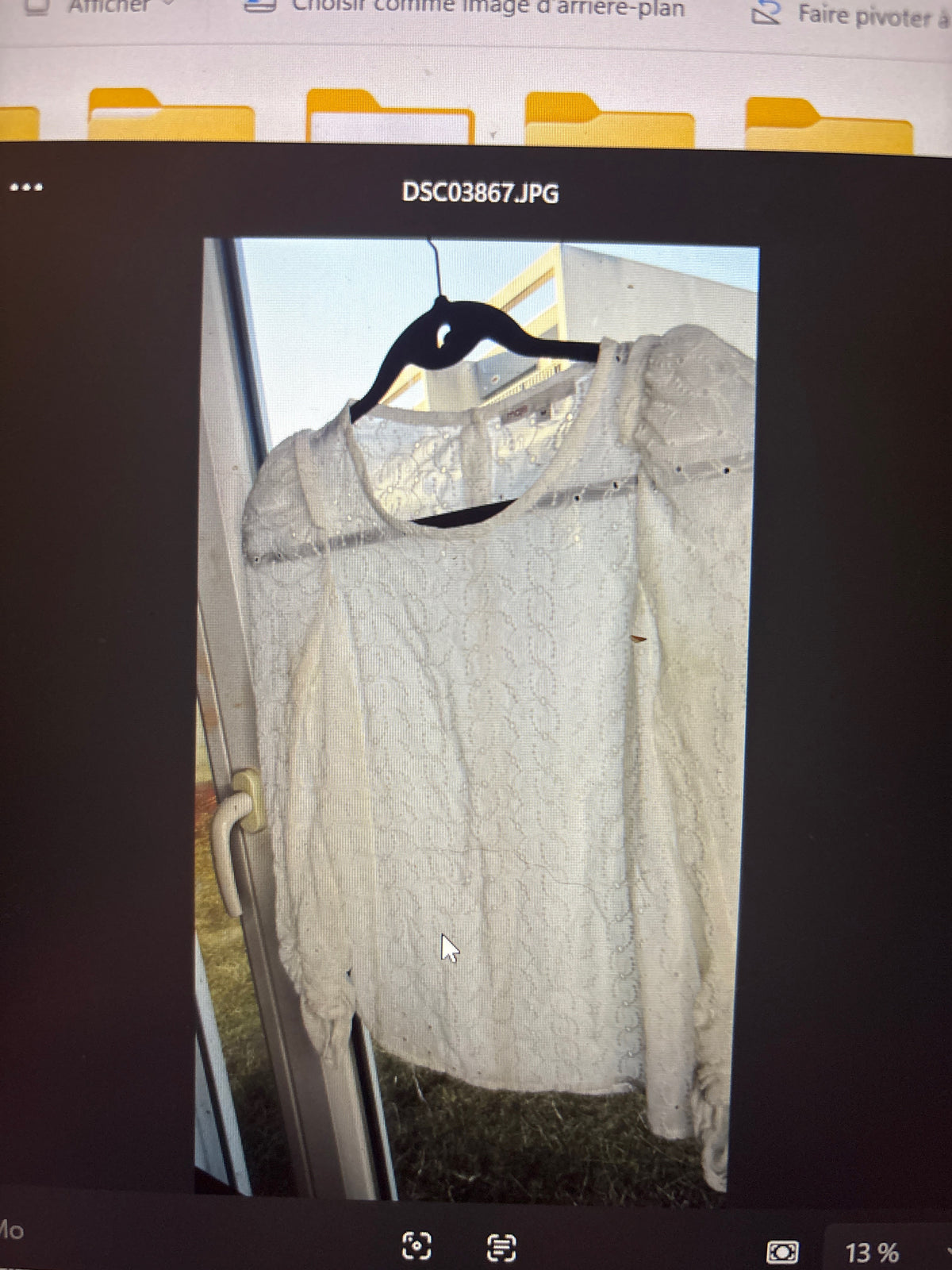Chemisier en Soie Blanc Cassé Zadig & Voltaire DELUXE — Détails Plastron (Taille 36/38)