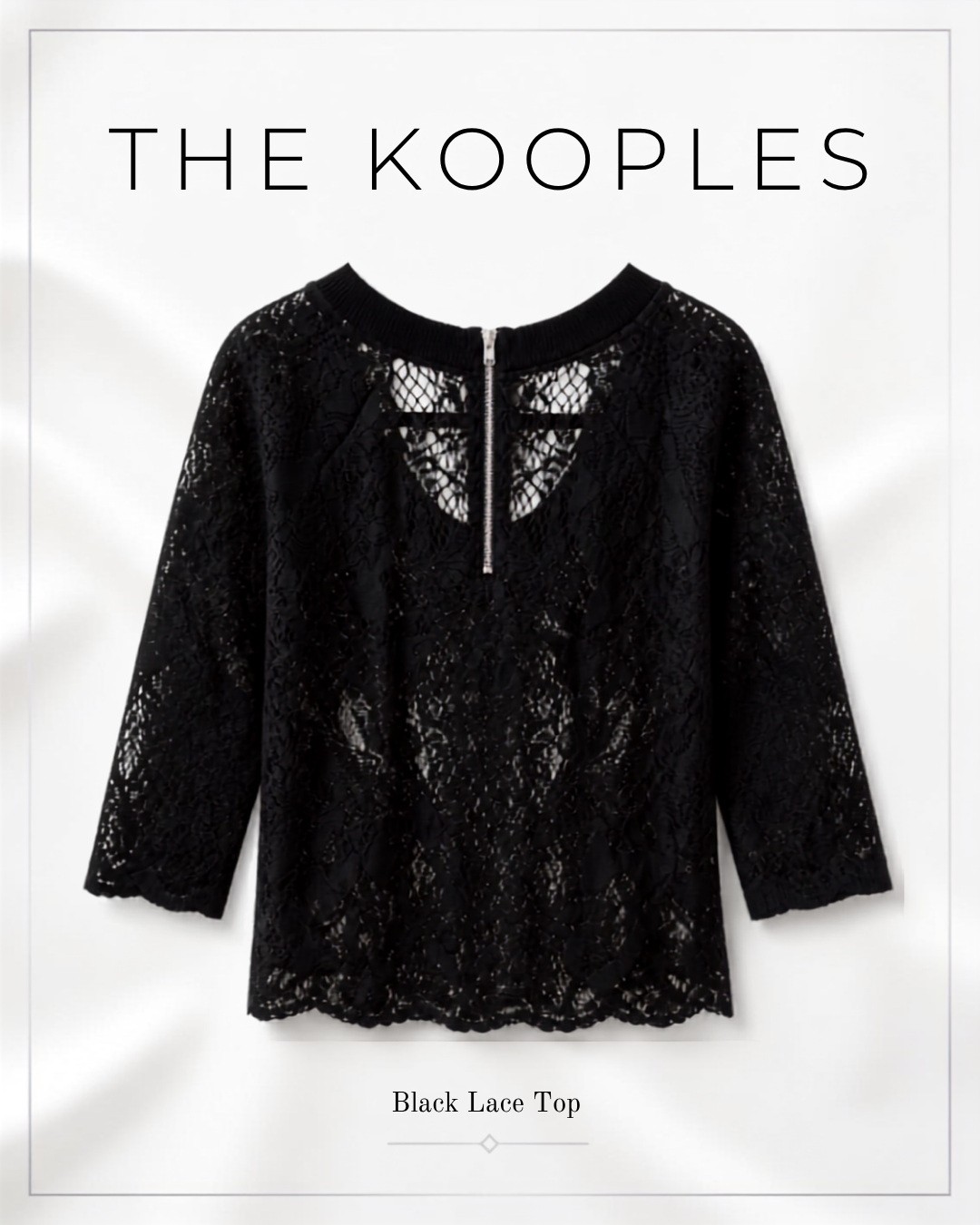 Haut / Top dentelle noire The Kooples - Taille 1 (S) - Zip dos