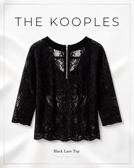 Haut / Top dentelle noire The Kooples - Taille 1 (S) - Zip dos
